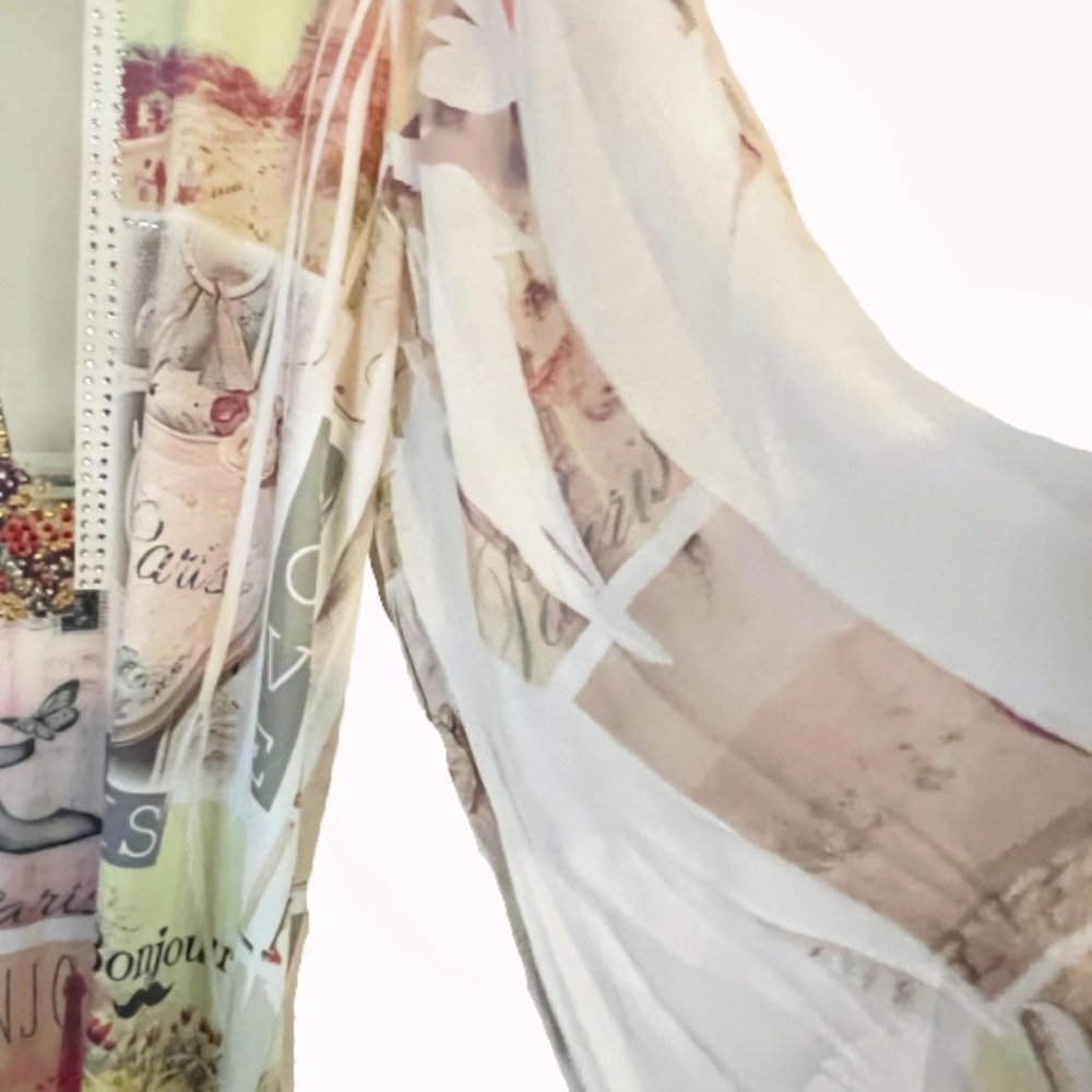 Cover Charge Paris Themed Boho Tunic - Size XL - Picture 4 of 7